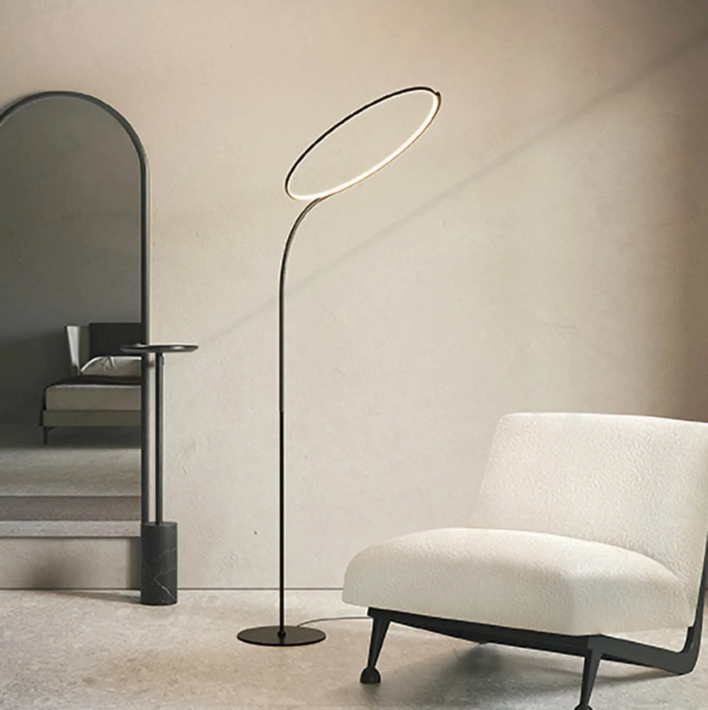 Poise Stehleuchte schwarz, Höhe 196 cm, Dimmer - KDLN - Wohnzimmer - Design - Metall
