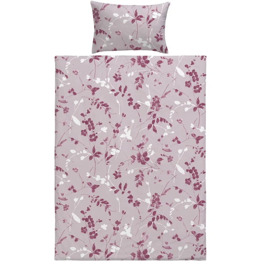 Bettwäschegarnitur Lanea Rosa Baumwolle 160 cm - Farbe: berry