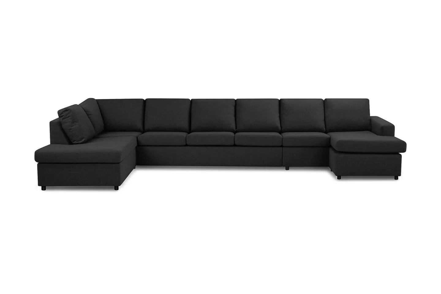 Crazy 6-sits Vänstervänd U-formad XX-Large Soffa med Divan och Schäslong i Tyg - Antracit