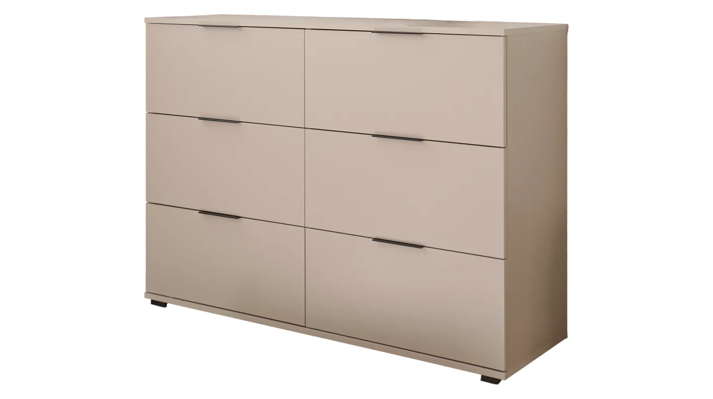 Kommode 121 cm - Beige-Kaschmir - Schubladen - CARANO