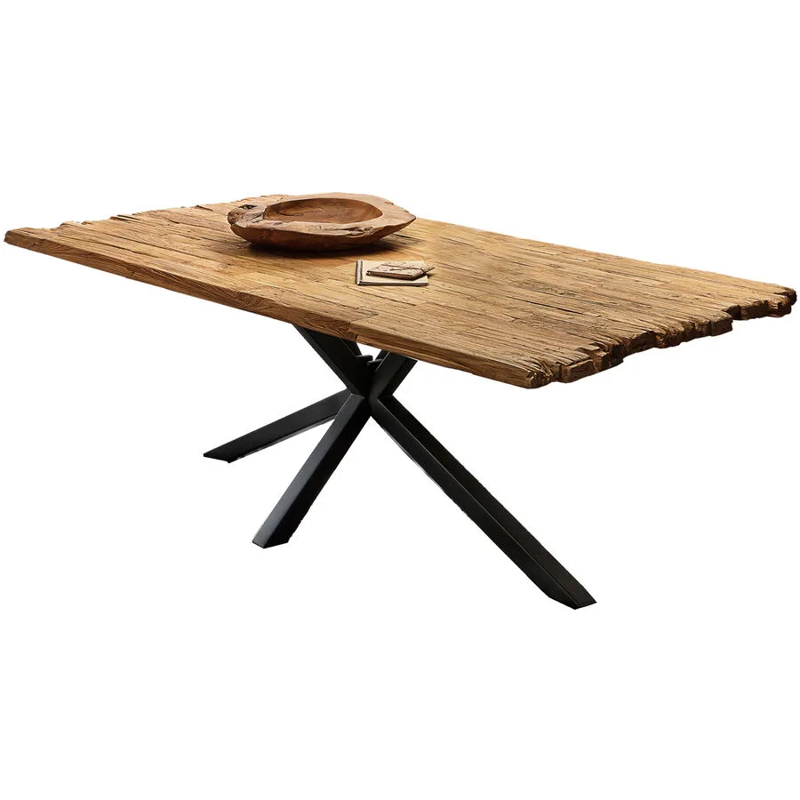 Esstisch Loris natur Recyceltes Teak massiv Massivholz B 220 T 100 cm