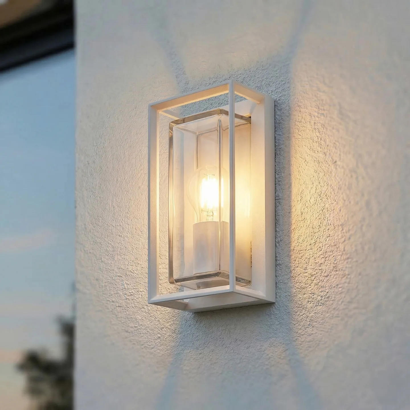 Ismera Außenwandleuchte IP65 weiß Glas E27 - Arcchio - Balkon - Modern - Aluminium - Eckig