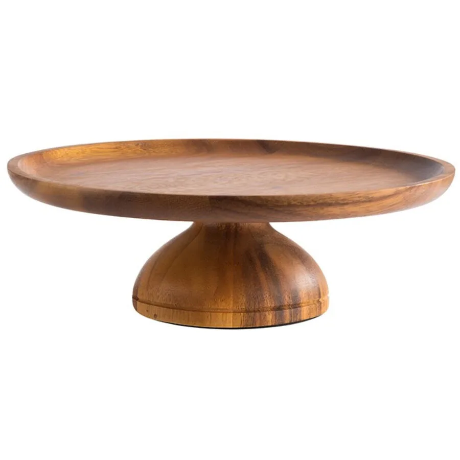 APS Tortenständer Acacia braun Akazienholz B 24 cm Rund