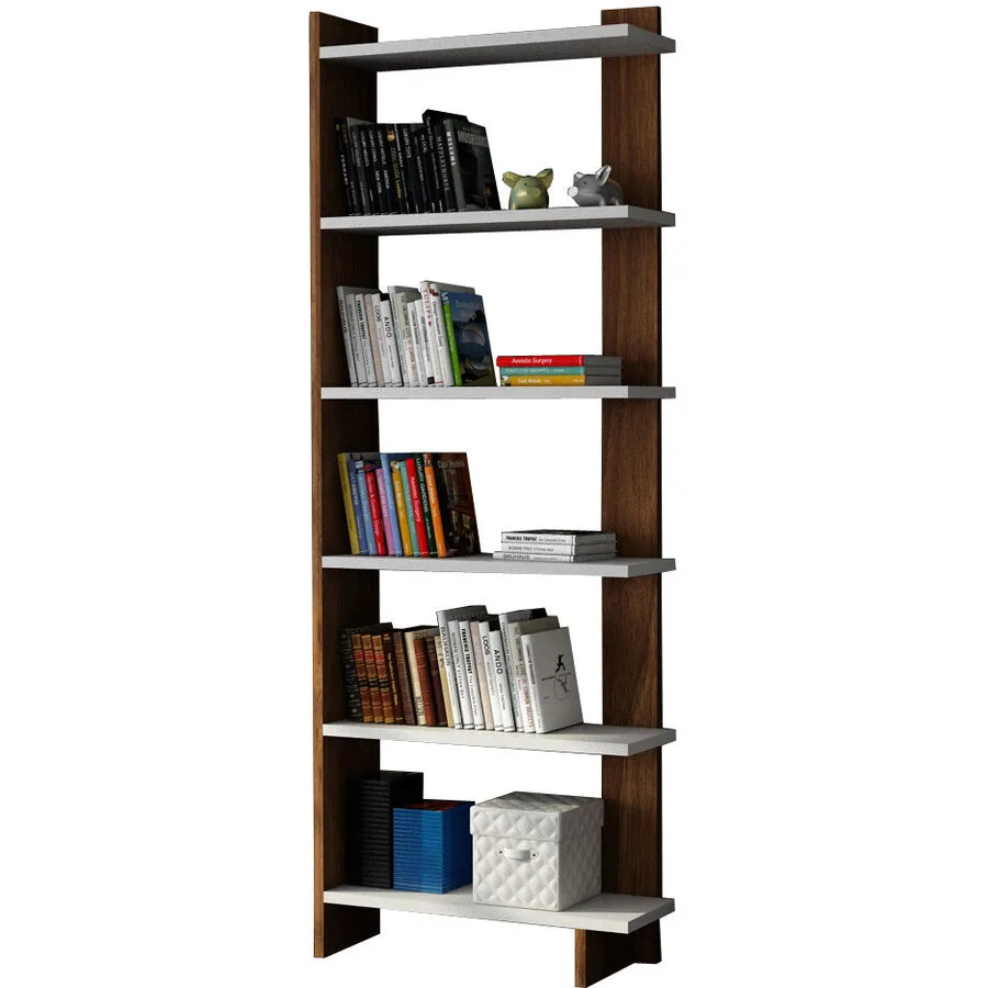 Bücherregal Yemek weiss Melaninbeschichtete Mischholz (Spanplatte) B 46.8 H 170 cm