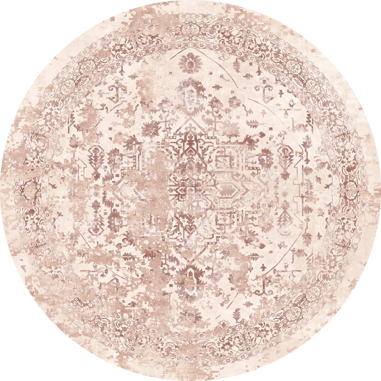 Rundt teppe - Mateur (rosa) (Størrelse: Ø 120 cm)