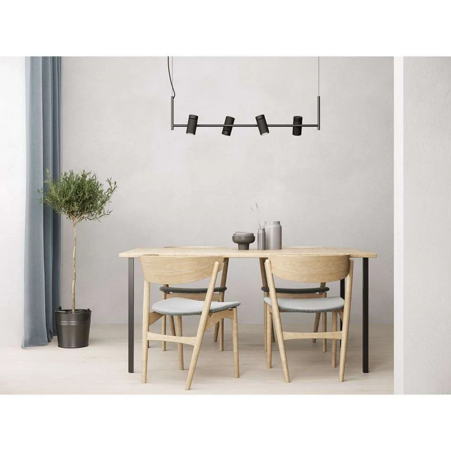 Holder 4 Pendelleuchte Black - Herstal - Esszimmer - Metall