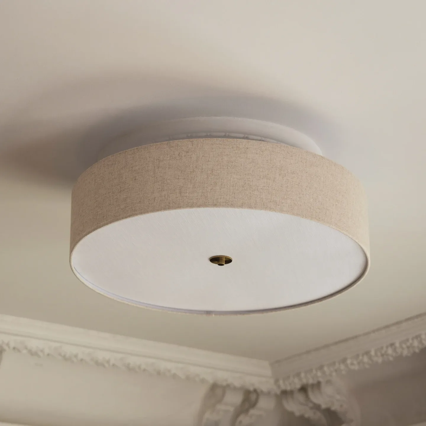 Noah 65 Deckenleuchte Beige - Globen Lighting - Wohnzimmer - Skandinavisch - Stoff / Textil - Mit Schirm