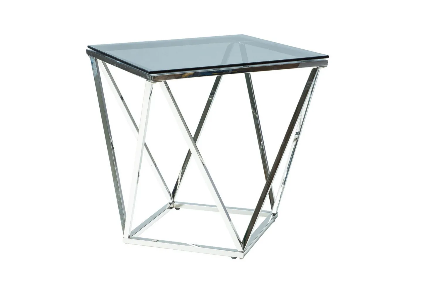 Silvero Sidobord 50 cm - Glas/Silver