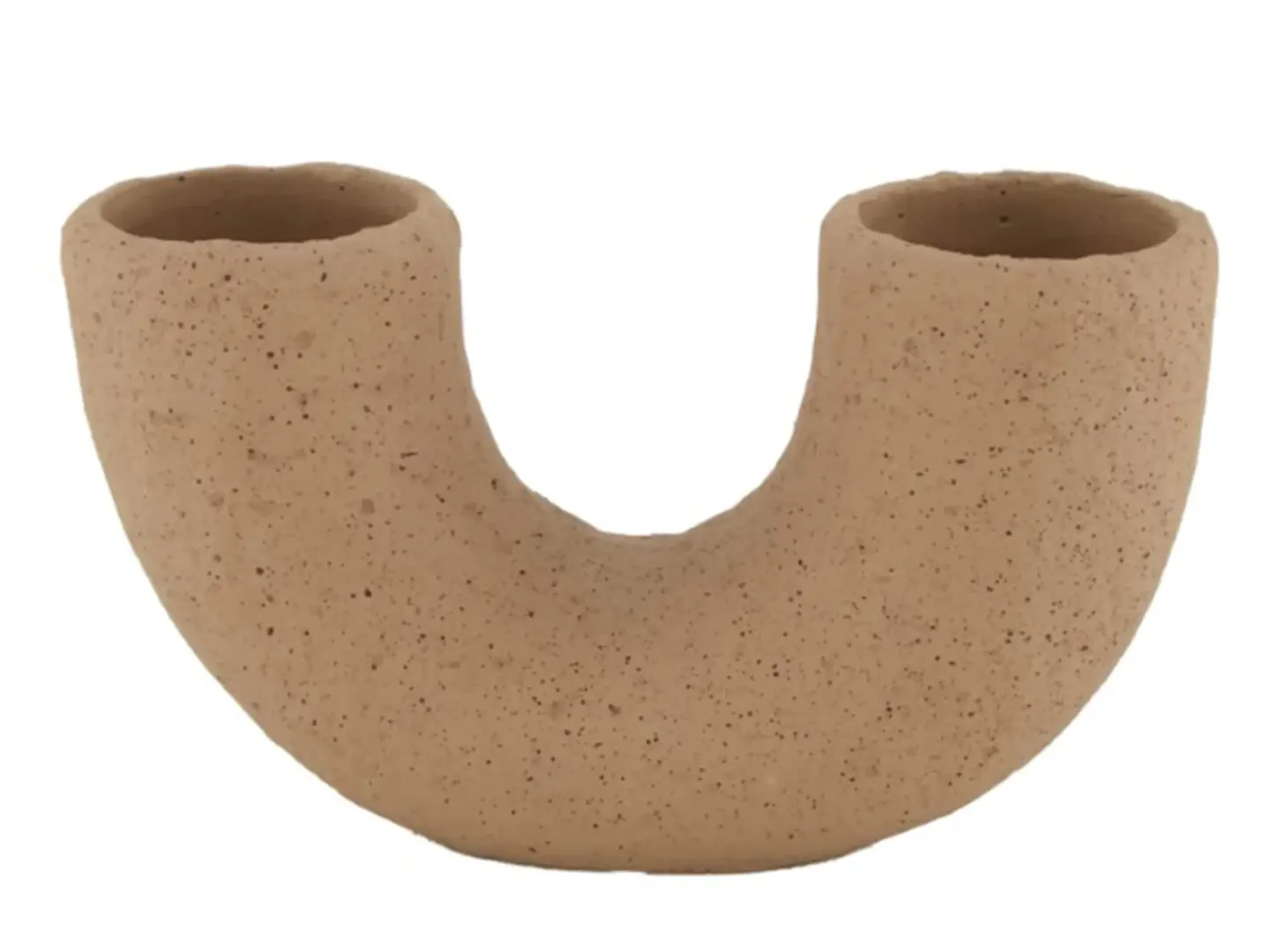 Dijk Vase Zement, U-Form D'braun H: 14 cm | Schubiger Möbel