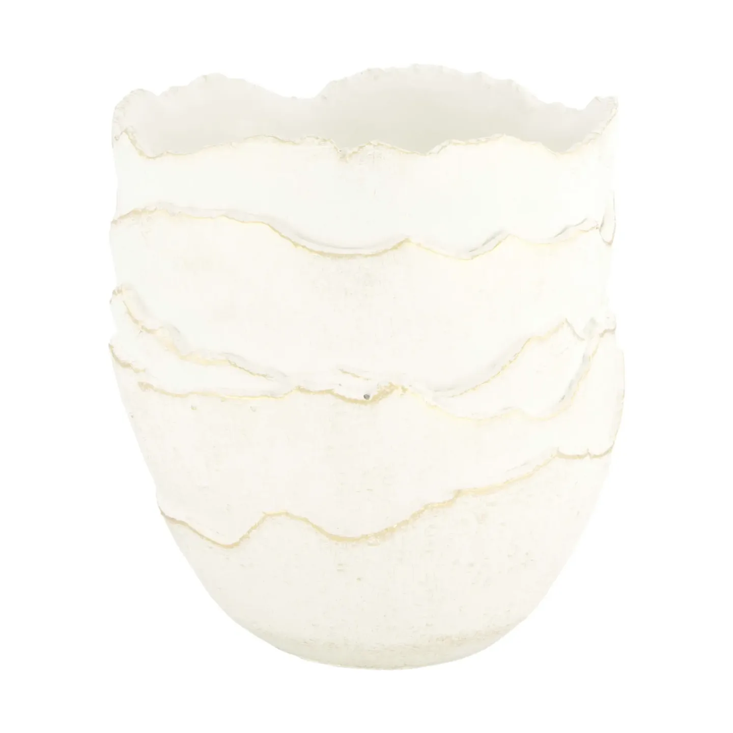 Decofinder Gefäss Zement, Weiss Gold T: 15 cm | Schubiger Möbel