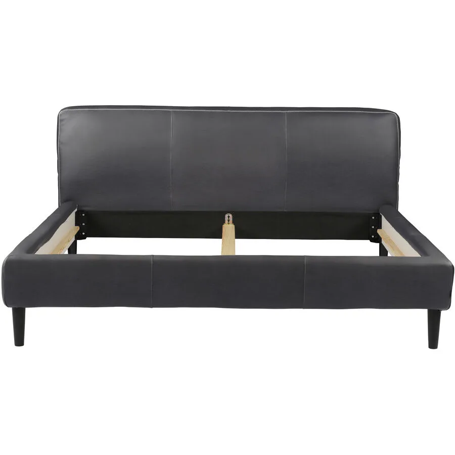 Bett Bly Schwarz Leder 160 x 220 cm