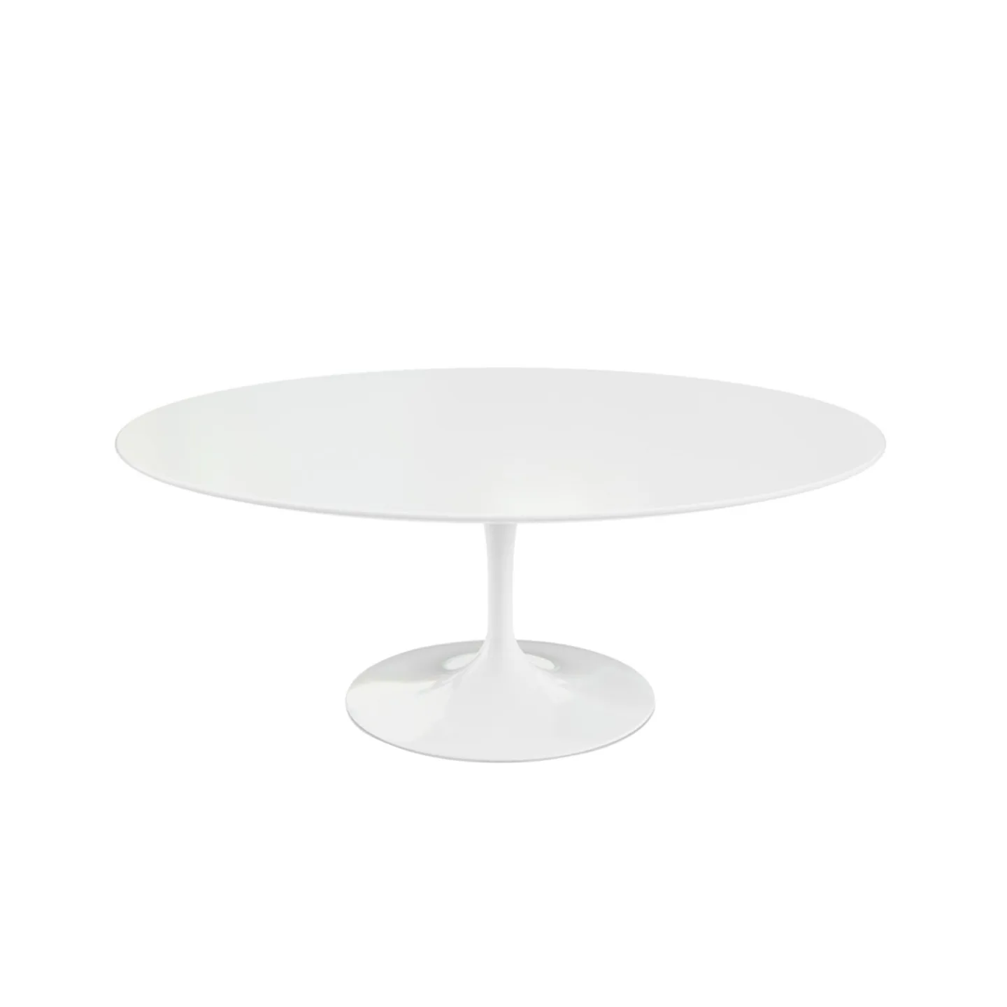 Knoll - Saarinen Oval Table - Soffbord, Vitt underrede, skiva i Vit laminat - Soffbord - Eero Saarinen - Vit - Metall/Trä