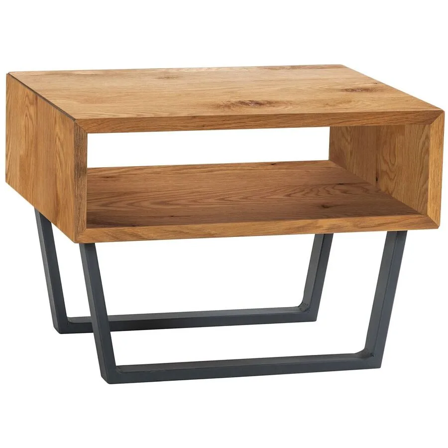 Hasena Nachttisch Hadodo Wildeiche, Schwarz Wildeiche, Metall Massivholz B 50 H 36 cm