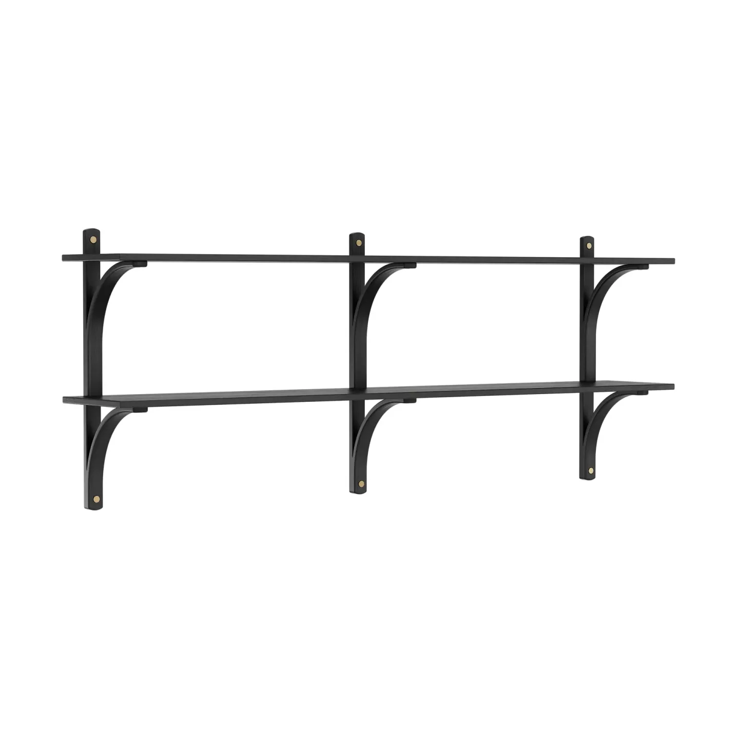 Swedese Levi Regal Schwarz Esche-Messing, 2 Regalböden, 180 cm