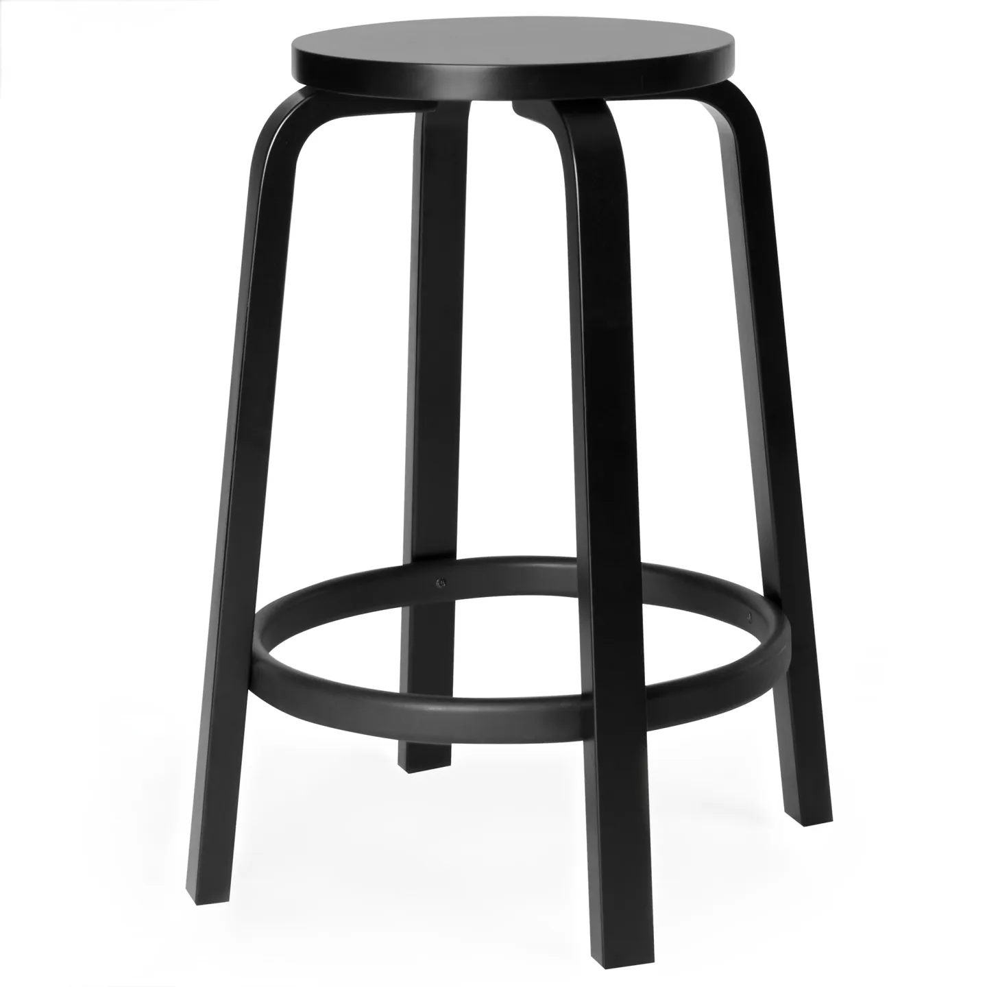 Artek - Barstol 64, 65 cm, Svartlackad björk - Barstolar - Alvar Aalto - Svart - Trä