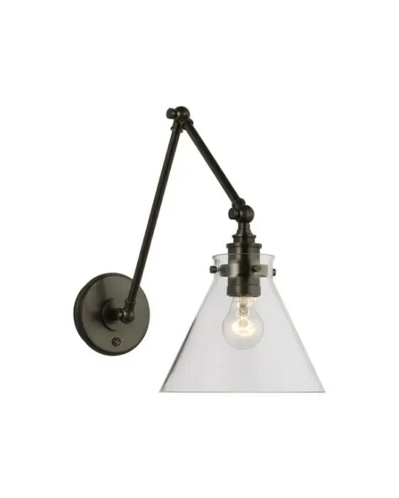 Parkington Double Library Wall Light Bronze/Clear