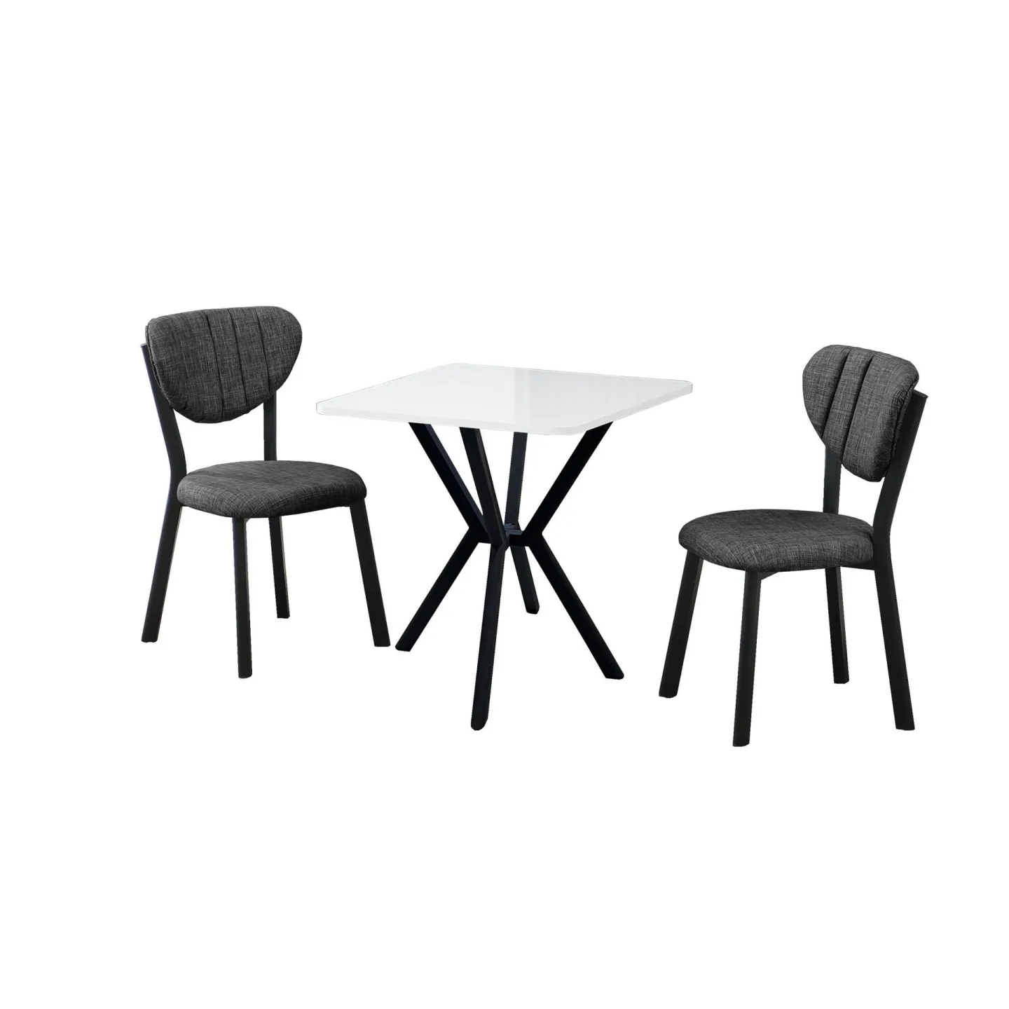 Krylor Matgrupp Bord 70 cm + 2 Stolar - Antracit Vit