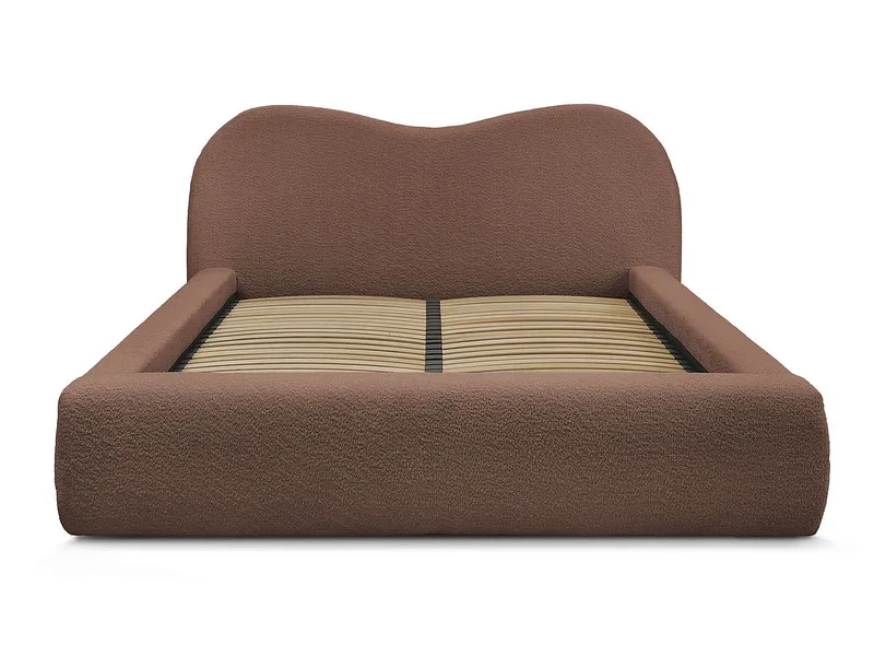Kastenbett BOBOCHIC ORLANE 160x200cm boucle-stoff orange