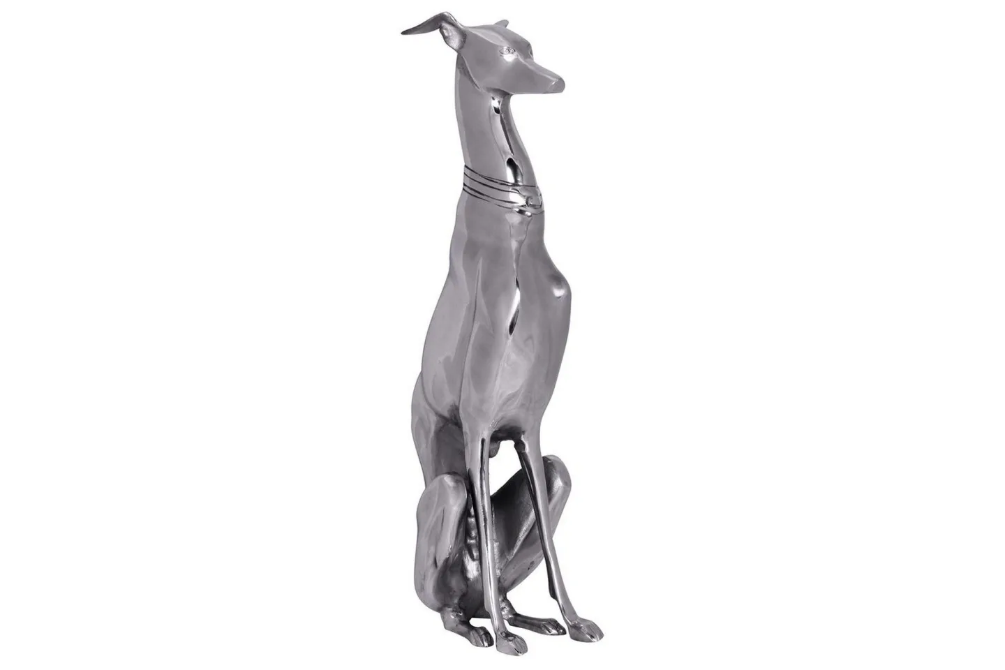 Dekorativ figur Wohnling Aluminiumhund Silver Modern -