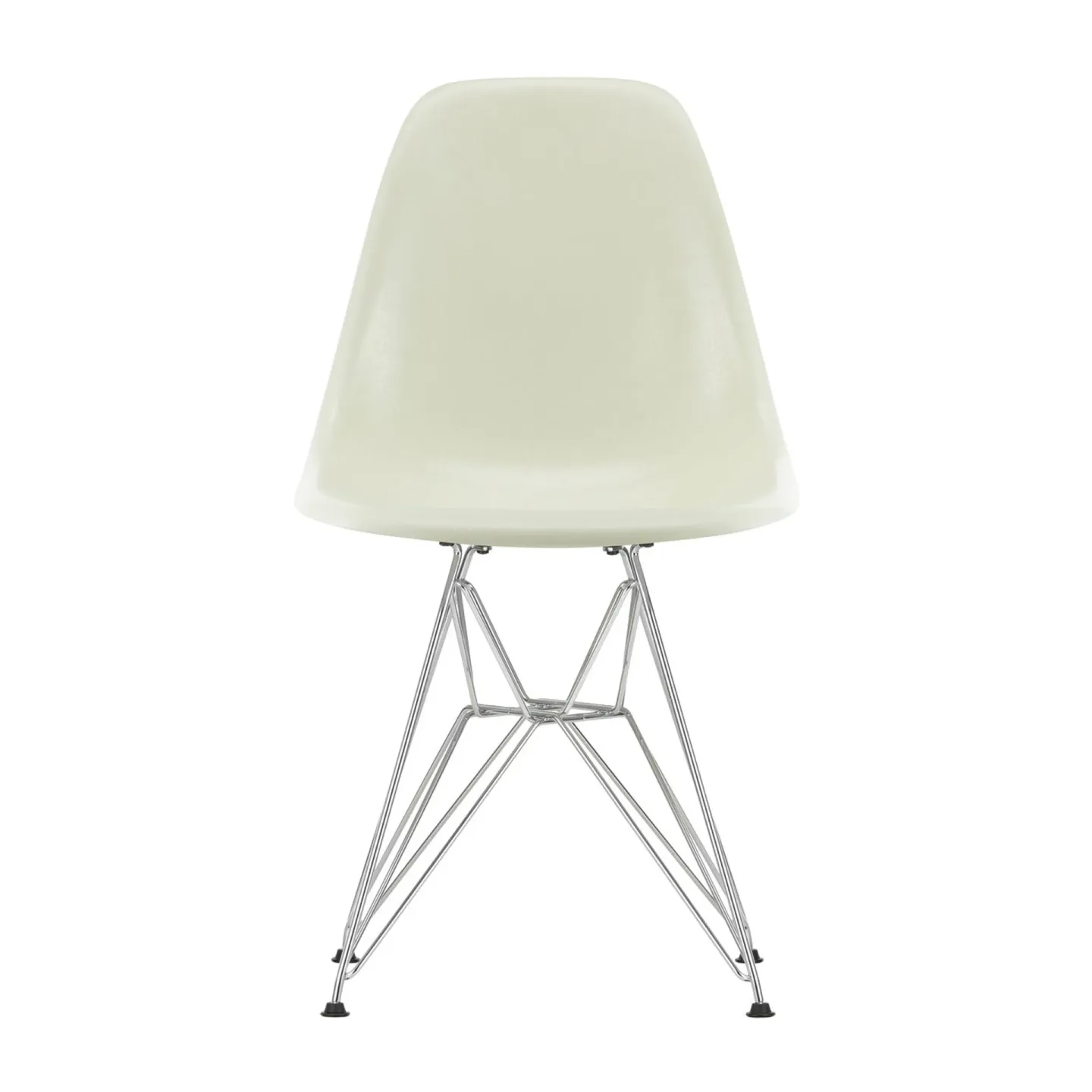 Vitra Eames Fiberglass Side Chair DSR stol Parchment-Chrome