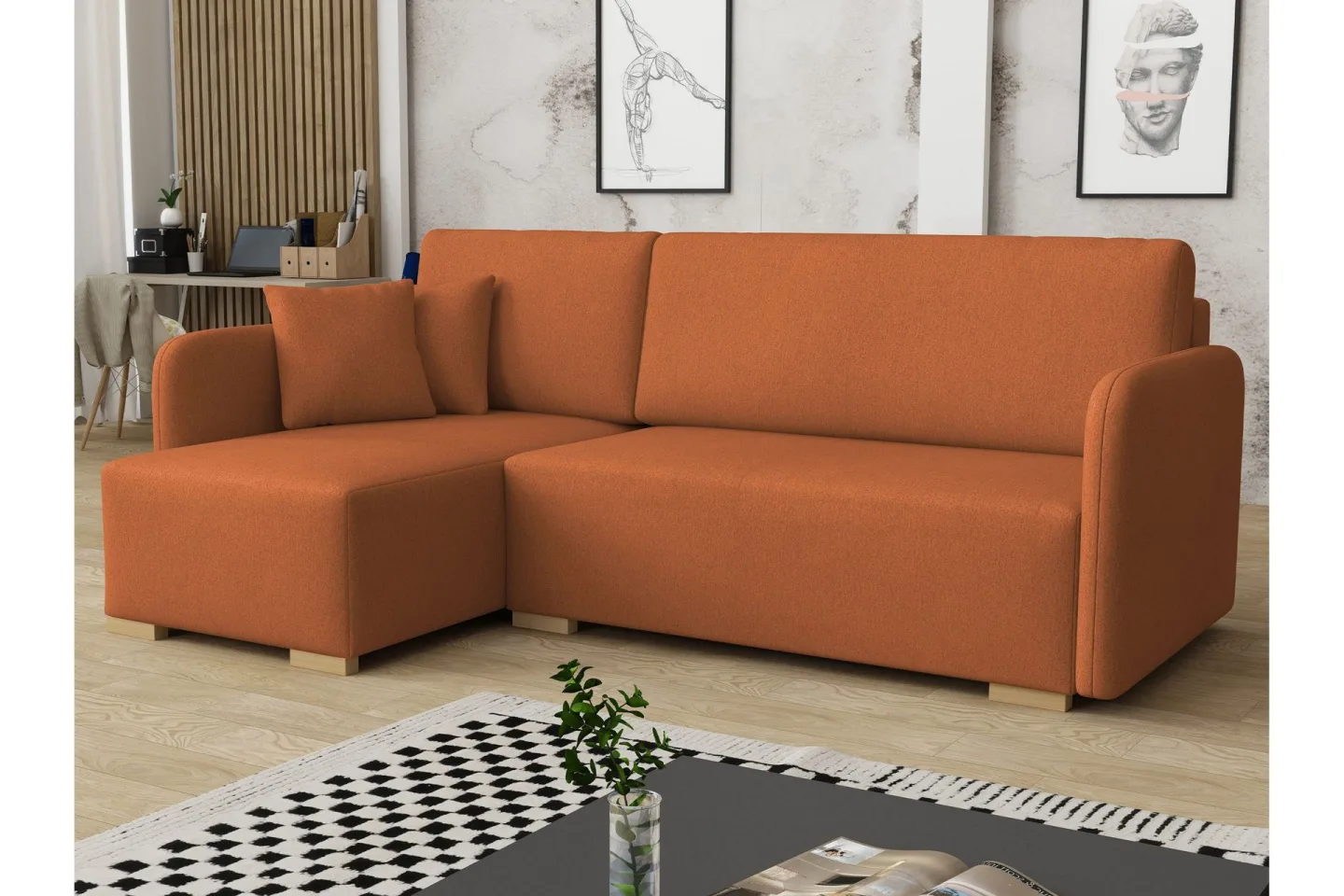 Amelus Bäddsoffa m. Divan 4-sits - Beige