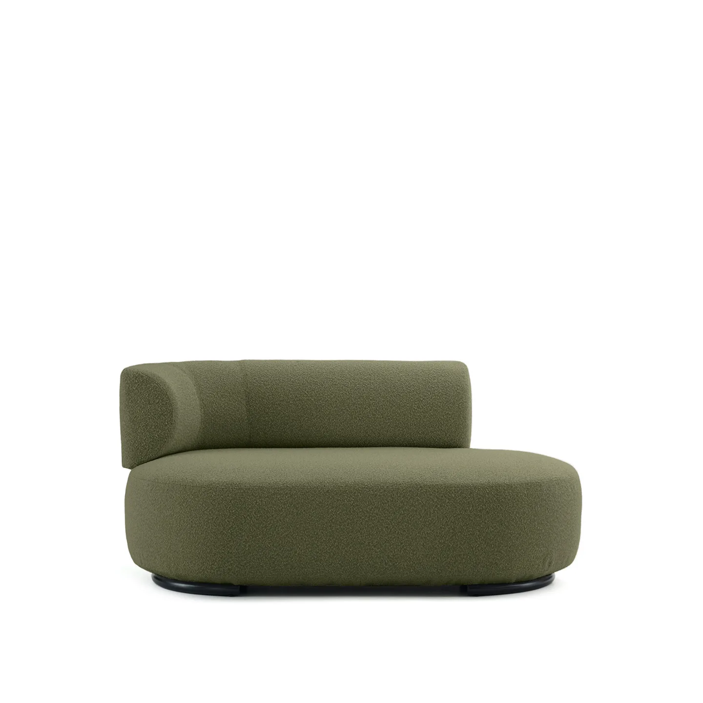 Kartell - K-Waiting Ottoman Left Backrest Bouclé Green - Soffor - Rodolfo Dordoni - Grön - Metall/Textilmaterial/Plast