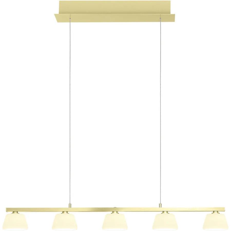 Pendellampe Jane Beige Aluminium/Eisen 86 cm - Farbe: Champagner - LED - Lichtfarbe: Warmweiss - LED Energiesparlampen