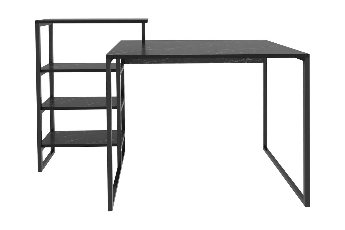 Andifli Skrivbord 60x76,8x133 cm med förvaring - Svart