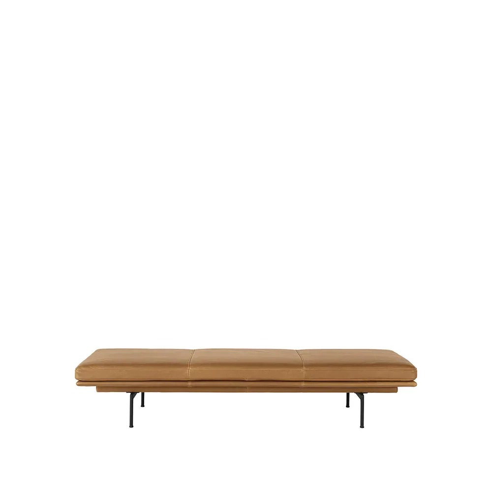 Muuto Outline dagbädd Refine leather cognac-Black