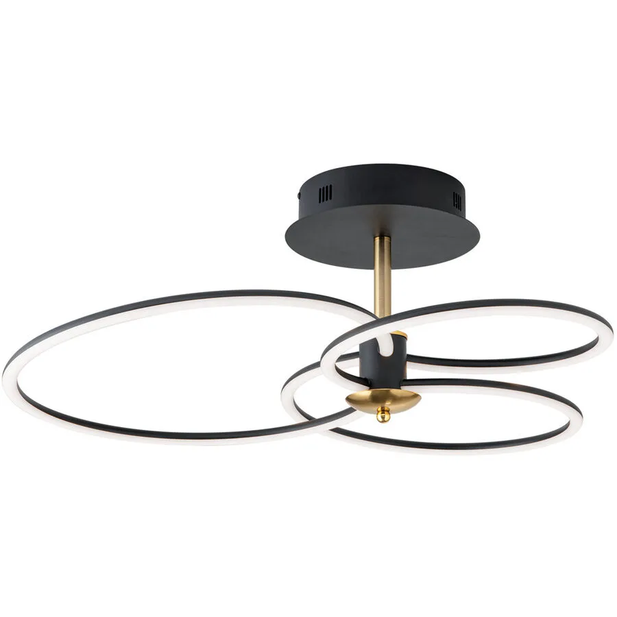 Deckenlampe Charlotte Gold/Schwarz Stahl 59 cm 26 cm - Farbe: schwarz-gold - Lichtfarbe: Warmweiss