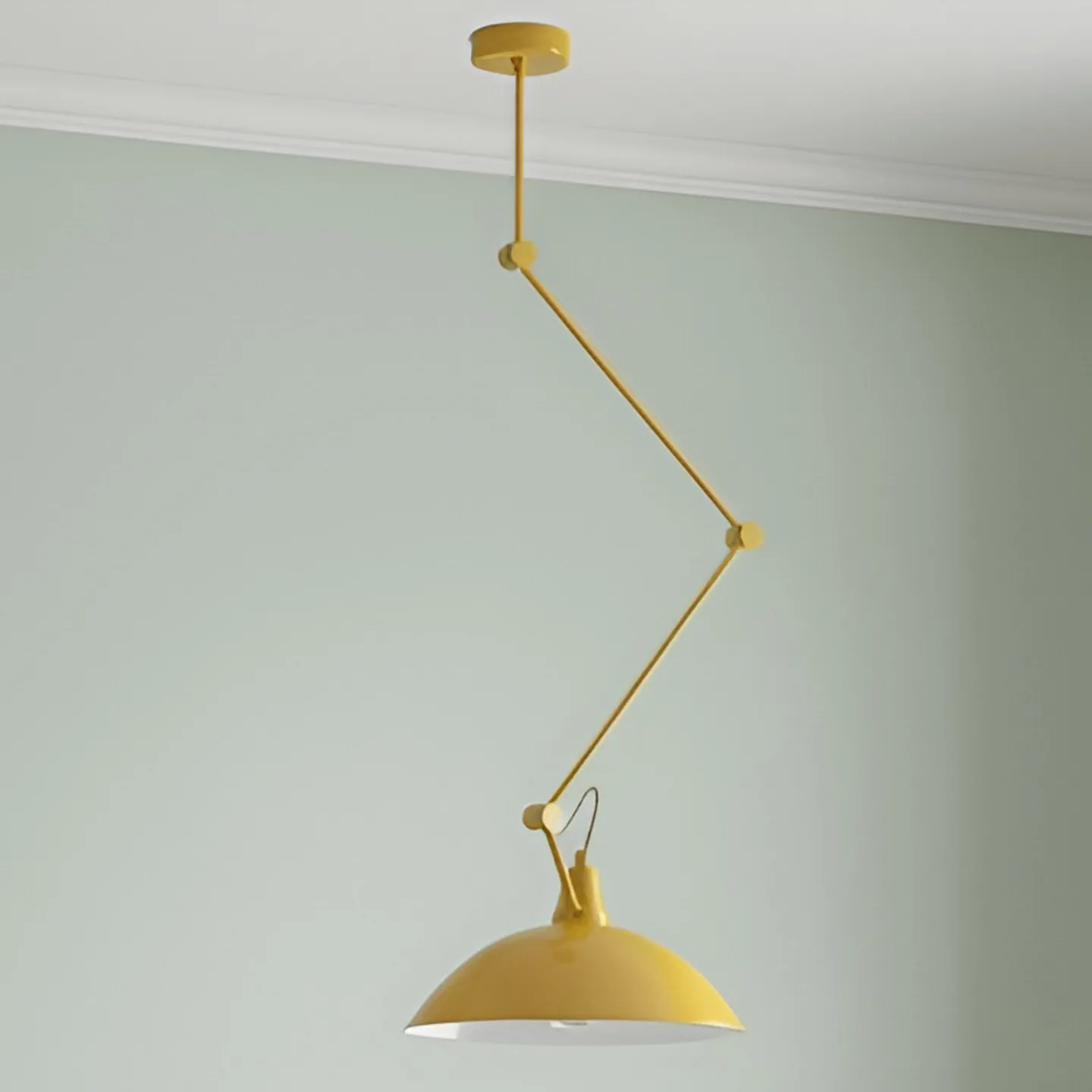 Melos Hängeleuchte, gelb, Ø 36 cm, Metall - Aldex - Wohnzimmer - Skandinavisch - Einflammig