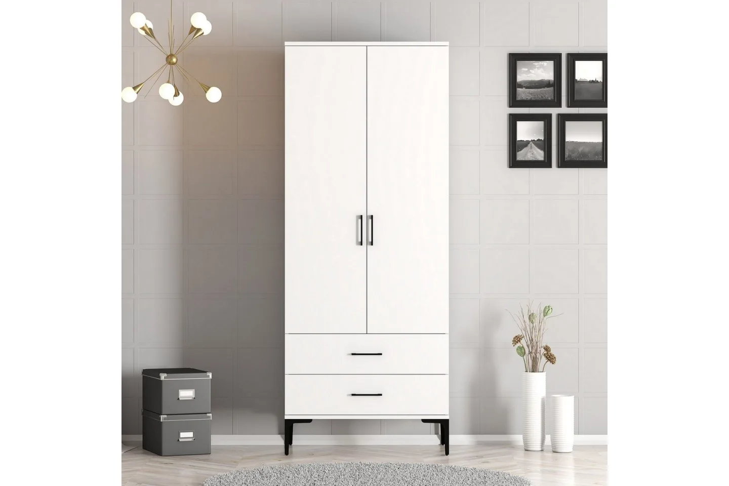 Kumsal Garderob 80 cm - Vit