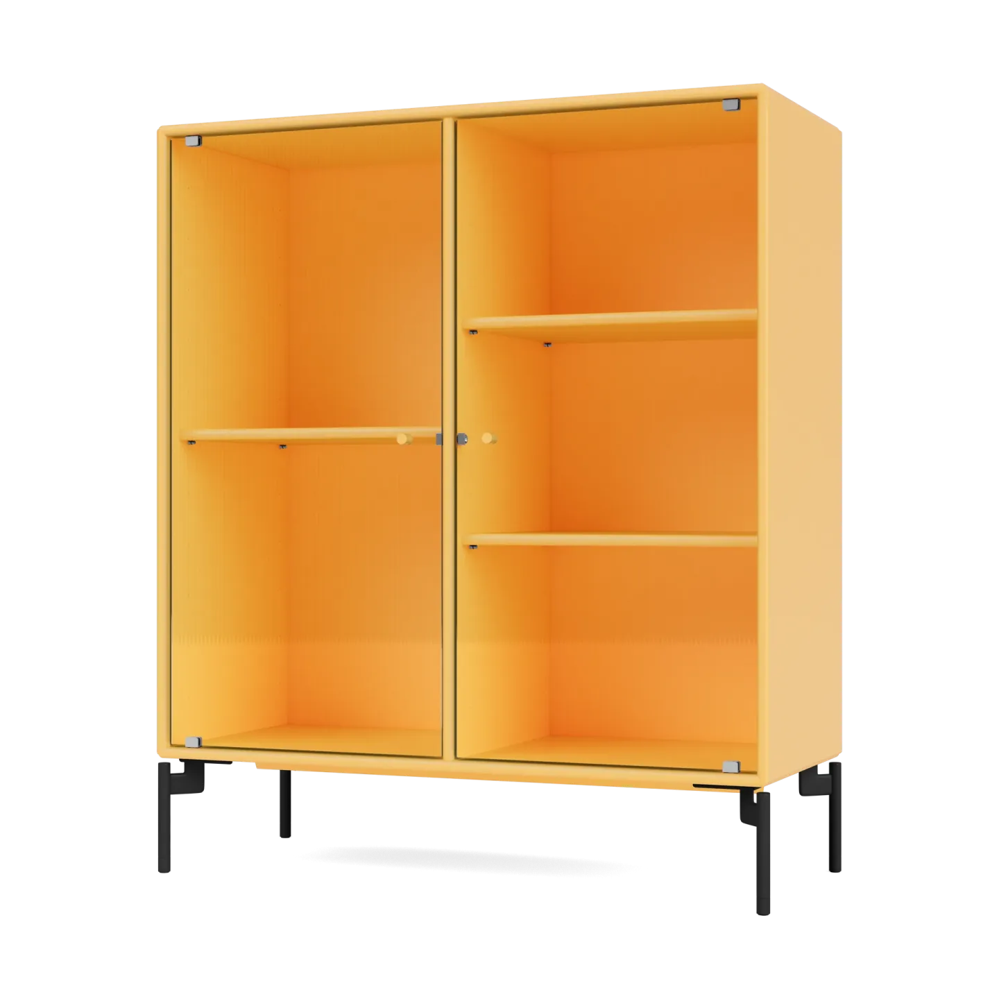 Montana Ripple II Vitrinenschrank 69,6x82,2x30 cm Acacia-Beine black