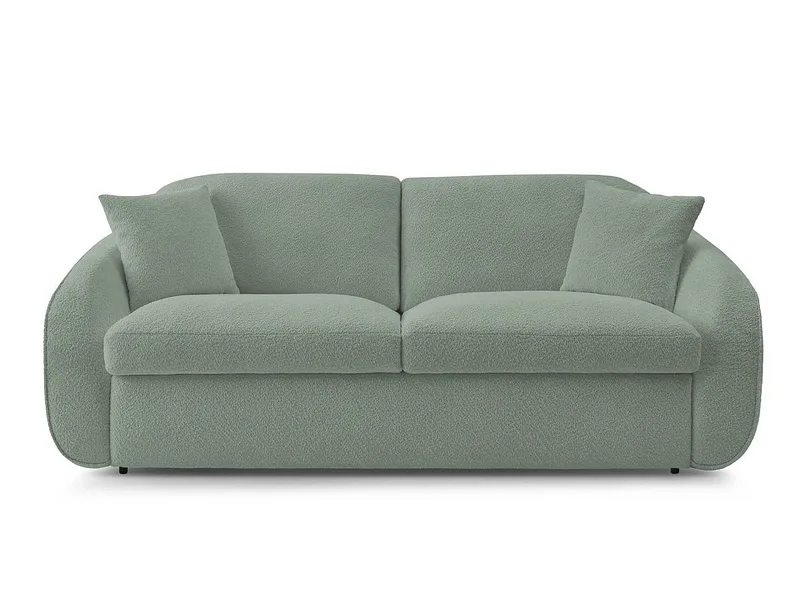 3er Sofa BOBOCHIC CEZANNE Boucle-Stoff grün