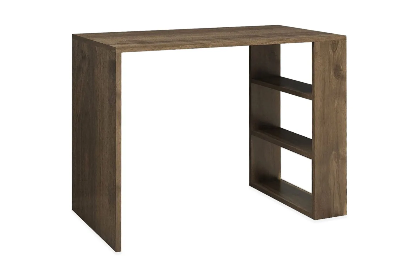 Puqa Design Skrivbord 90 cm med Förvaring Hyllor - Valnötsbrun