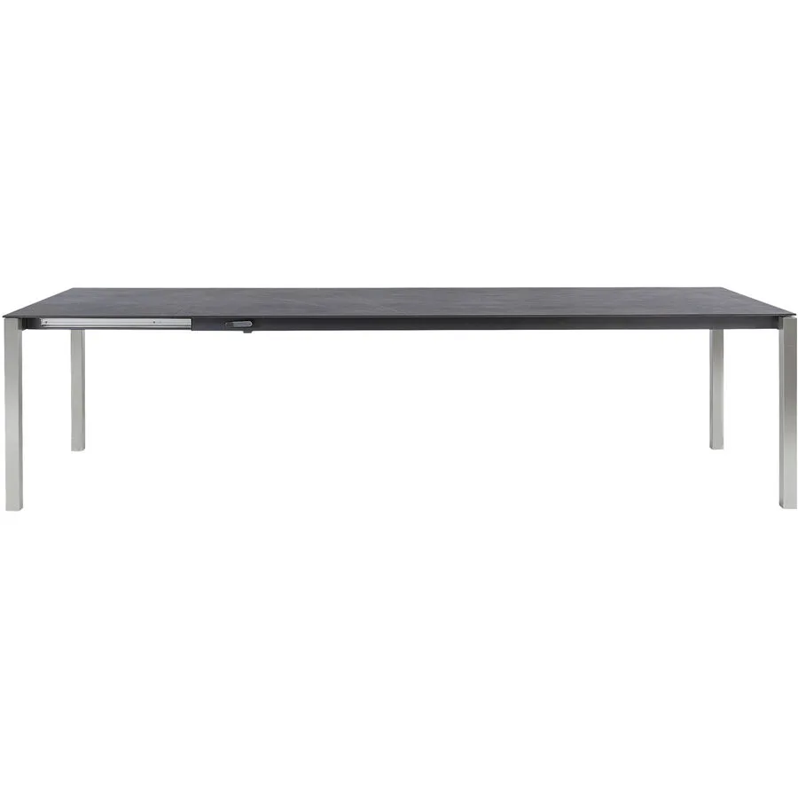 Gartentisch ausziehbar Campo Grande Edelstahl gebürstet / Kelya Mineralkeramik/Edelstahl B 180 T 90 cm - Möbel Konfigurator: Traummöbel individuell