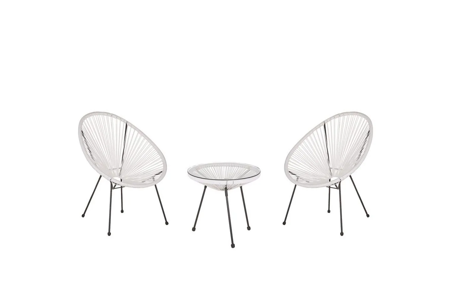 Cafeset Acapulco II Vit/Svart - Vit/Svart