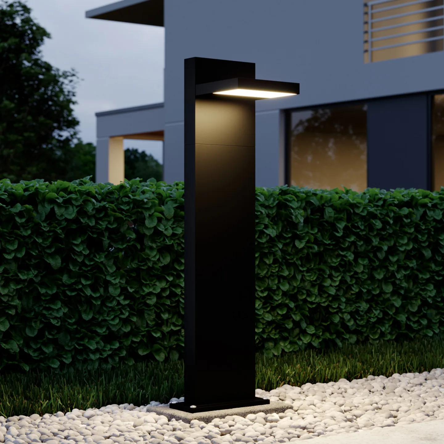 Silvan Außen Gartenleuchte Graphite/White - Lucande - Terrasse - Modern - Aluminium - Einflammig