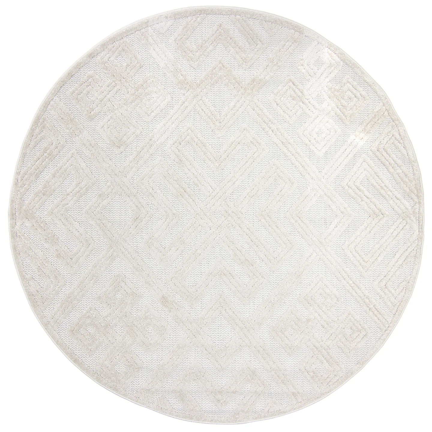 Runde tepper - Indoor/Outdoor Shirley (cream) (Størrelse: Ø 200 cm)