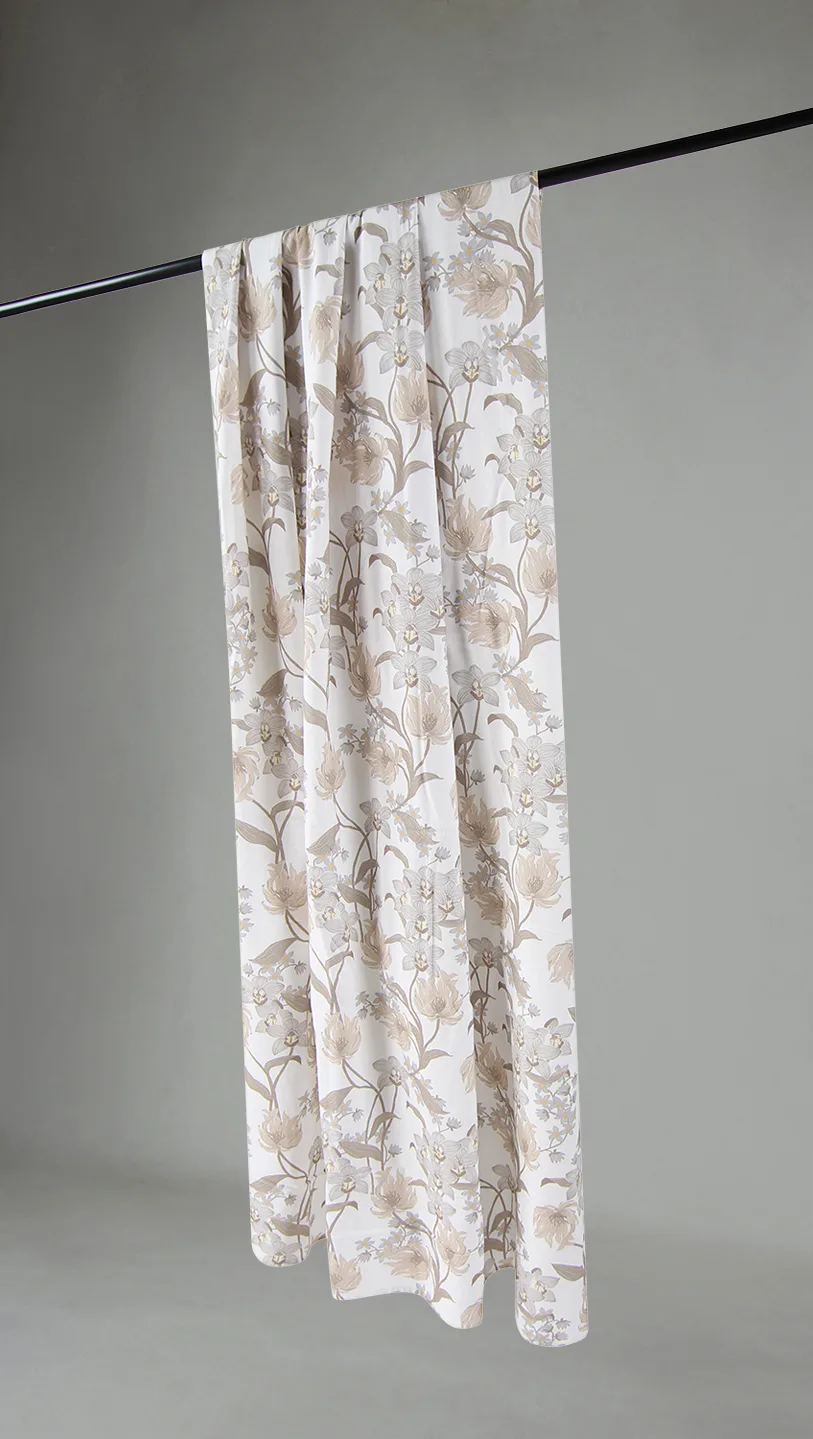 Gardiner - Bomullsgardin Florina (beige) (Størrelse: 140 x 250 cm)