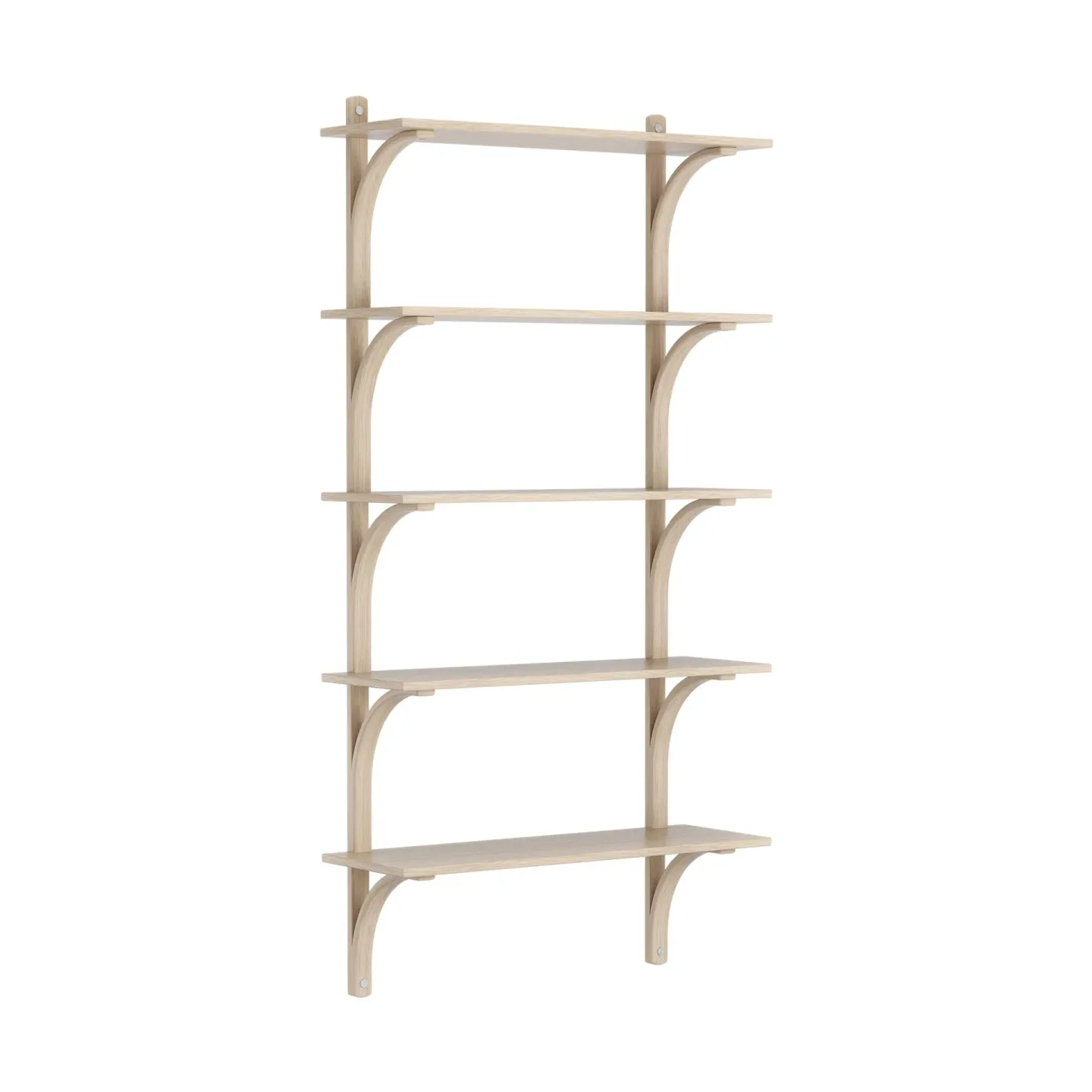 Swedese Levi Regal 5 Fachboden Weißpigmentierte Eiche-Aluminium, 90 cm