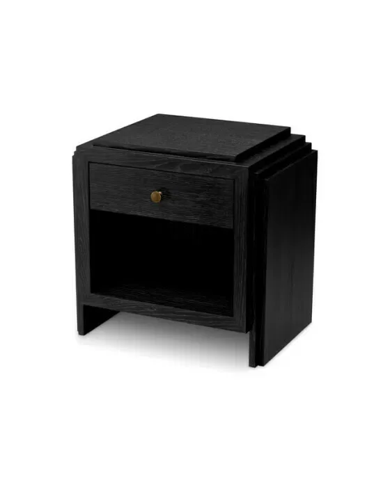 ArtDeco sidebord charcoal grey oak veneer
