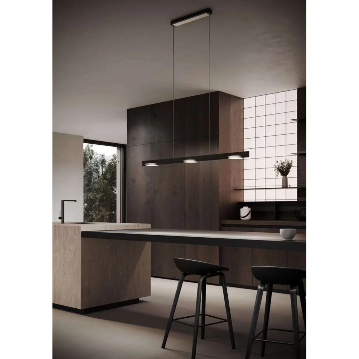Inlay S1250 Linear pendellampe, svart/gull - Light-Point - Spisestue - Aluminium