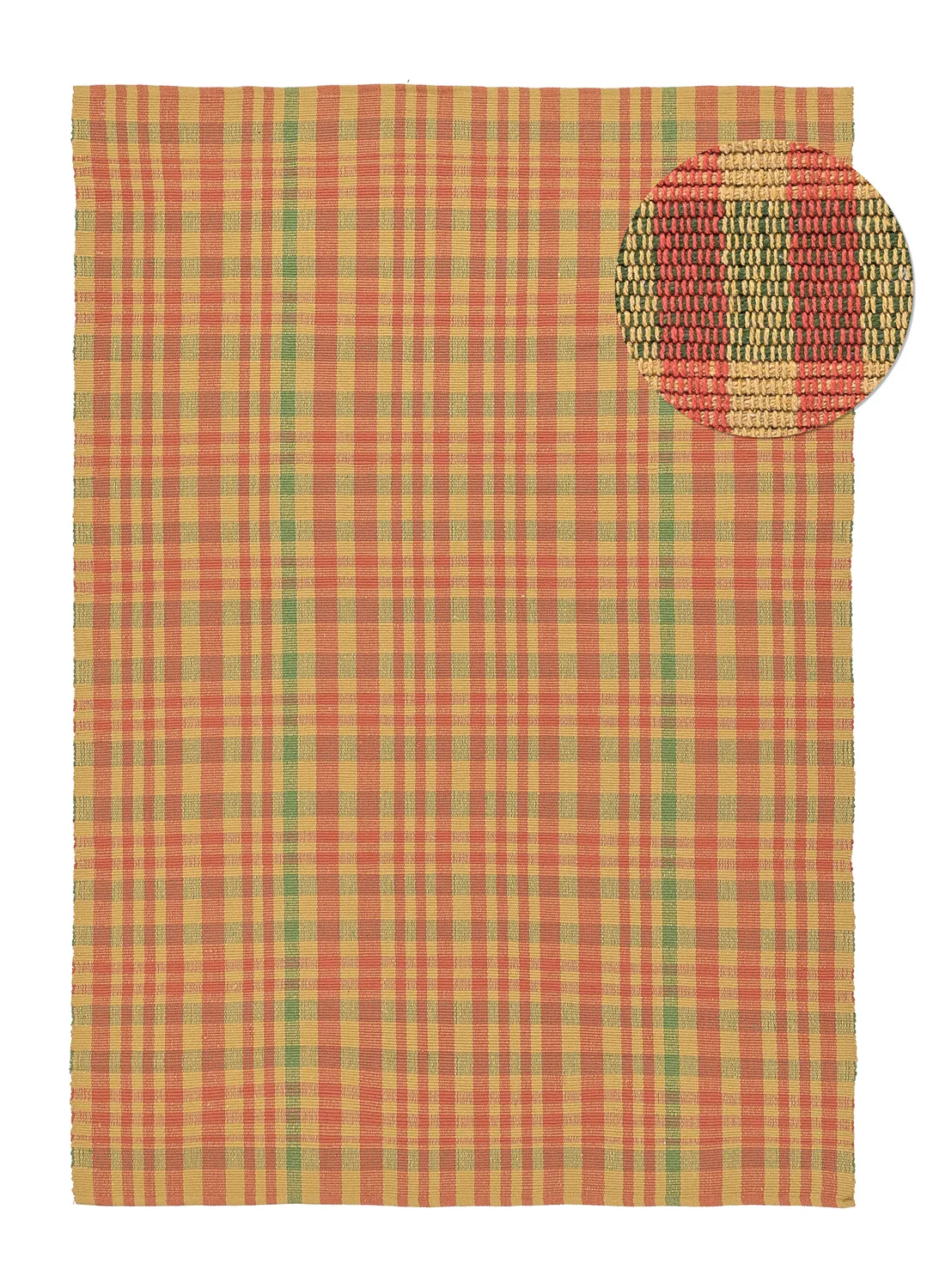 Bomullsteppe - Husvik (sennep/flerfarget) (Størrelse: 80 x 150 cm)