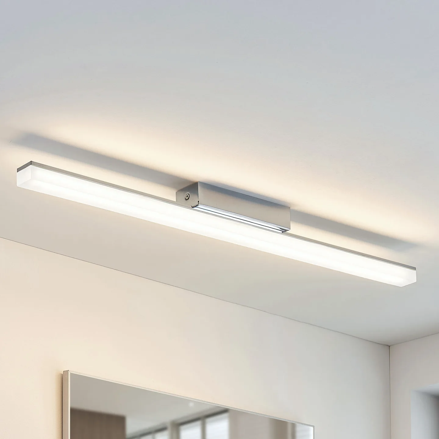 Levke LED Deckenleuchte IP44 Chrome/White - Lindby - Badezimmer - Modern - Kunststoff - Eckig