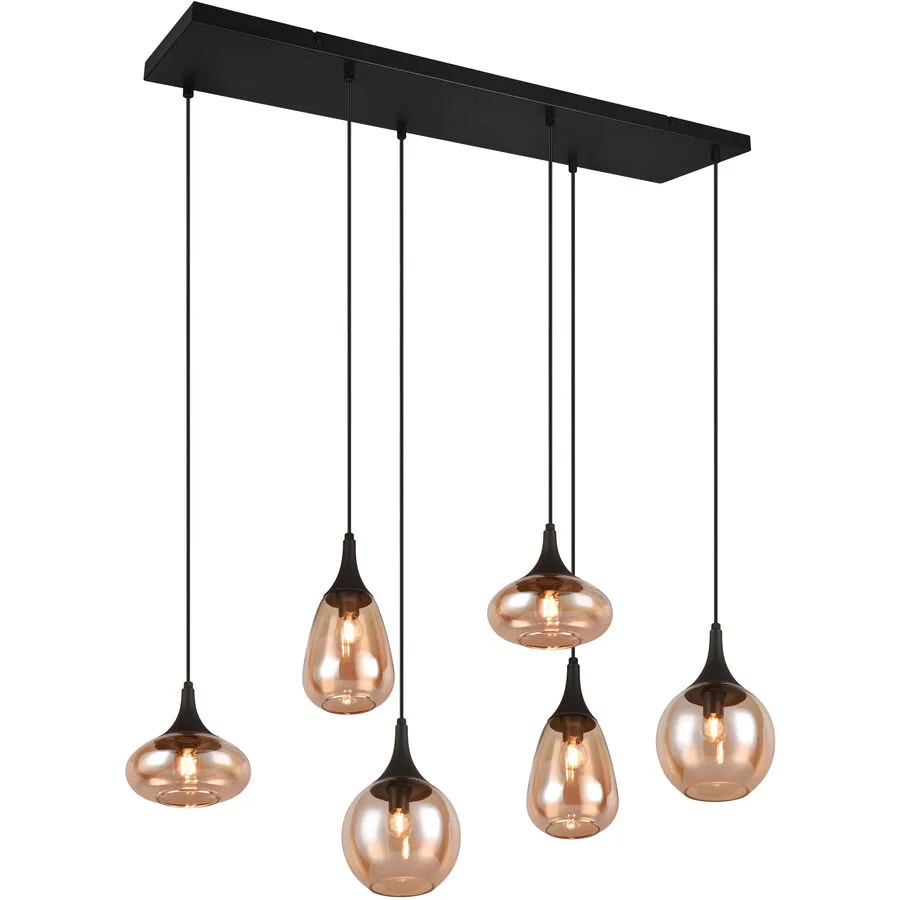 Pendellampe Animul Schwarz Metall 93.8 cm 150 cm Höhenverstellbar (manuell) - Farbe: Schwarz matt