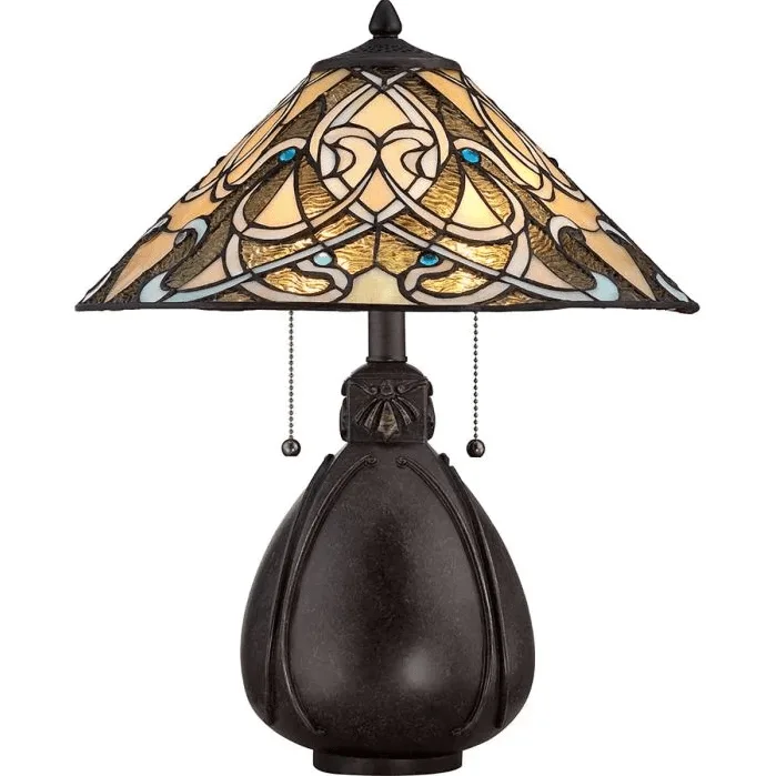 Elstead Lighting - India 50cm - Tiffany lampor - Flerfärgad