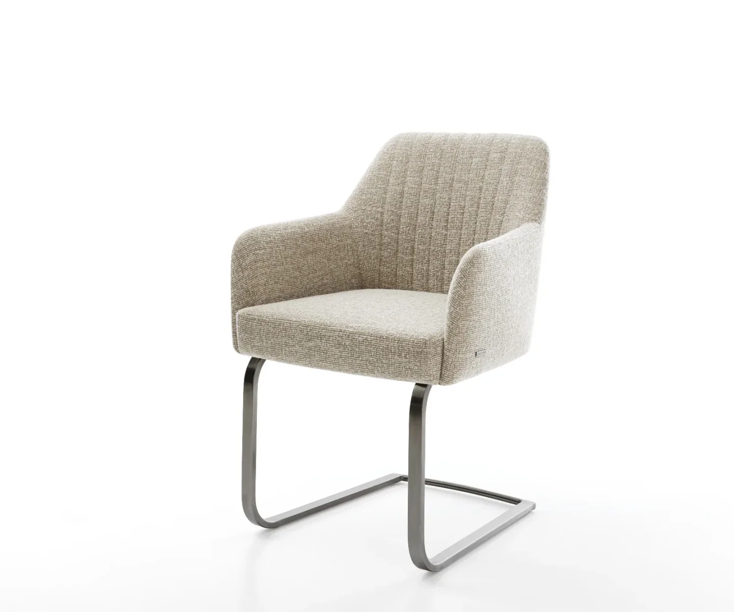Freischwinger Greg-Flex Webstoff Soft Beige Freischwinger flach Graphit Taschenfederkern