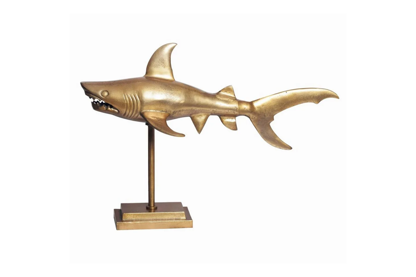Dekorativ figur Wohnling Dekorhaj 70 cm aluminium, maritim stil Guld - Guld
