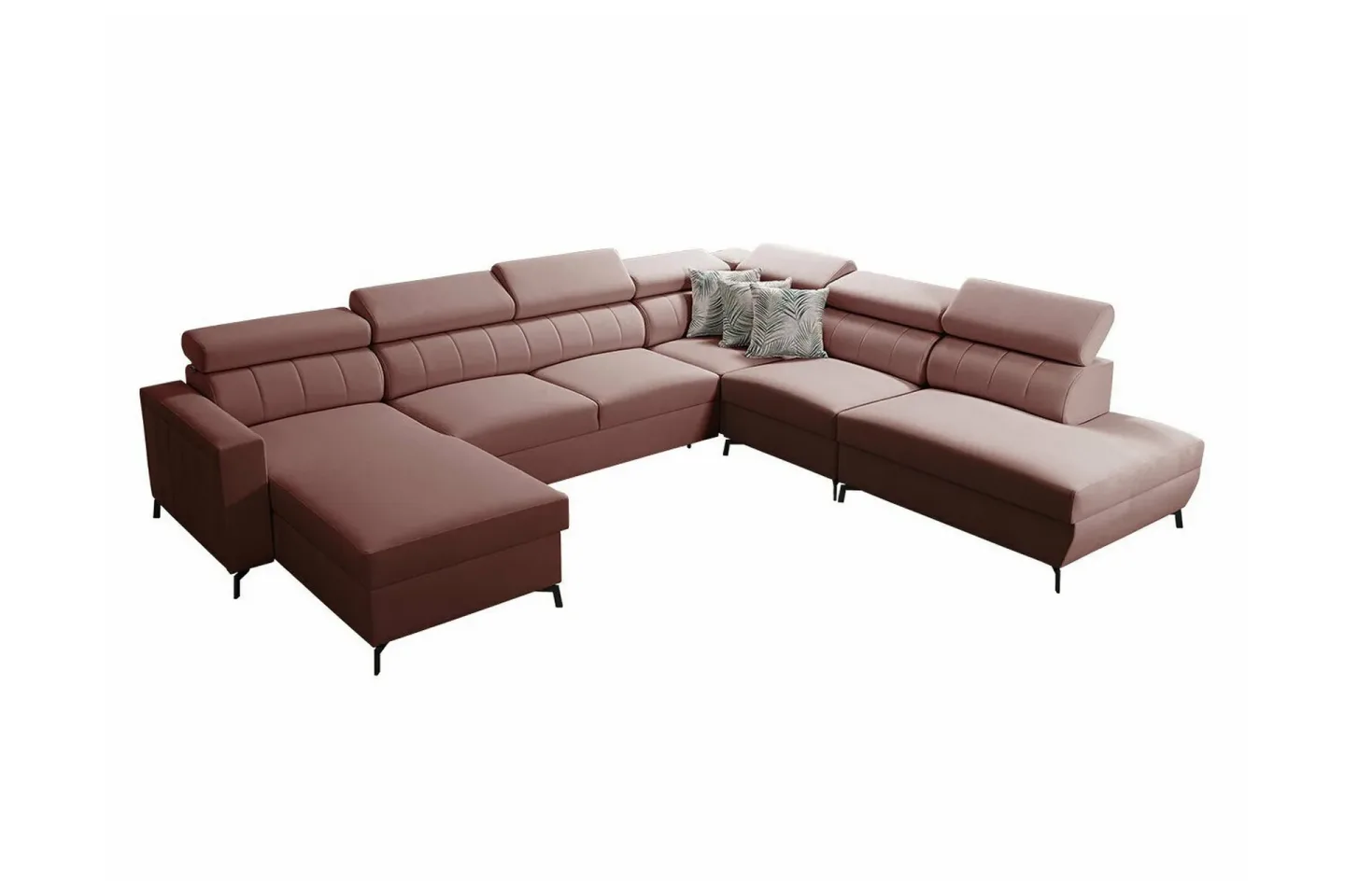 Galbally 5-sits Hörnbäddsoffa Dark pink -